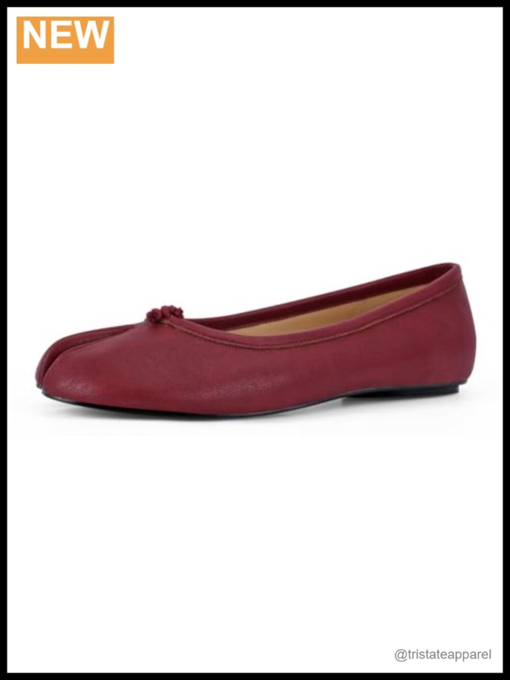 Split Toe Ballet Flats Wide Width Slip On Comfort Work Shoes